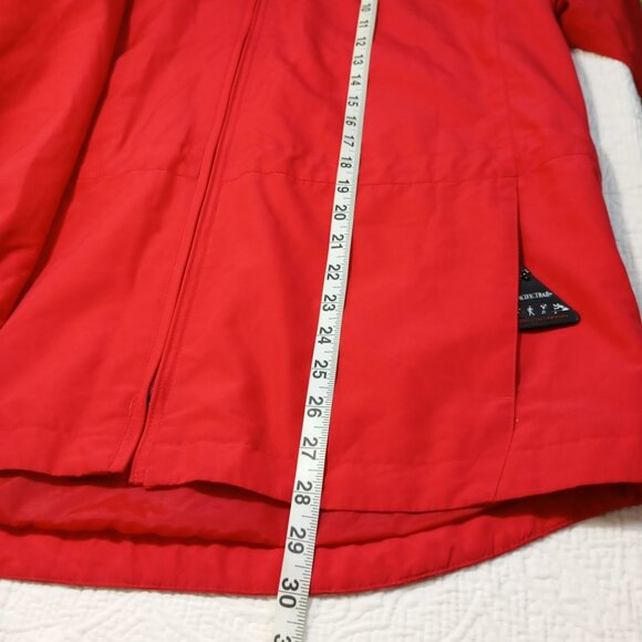 Pacific Trail Ladies Red Hooded Outdoor Jacket M Adjustable Cuffs & Pockets Mens - Picture 12 of 13